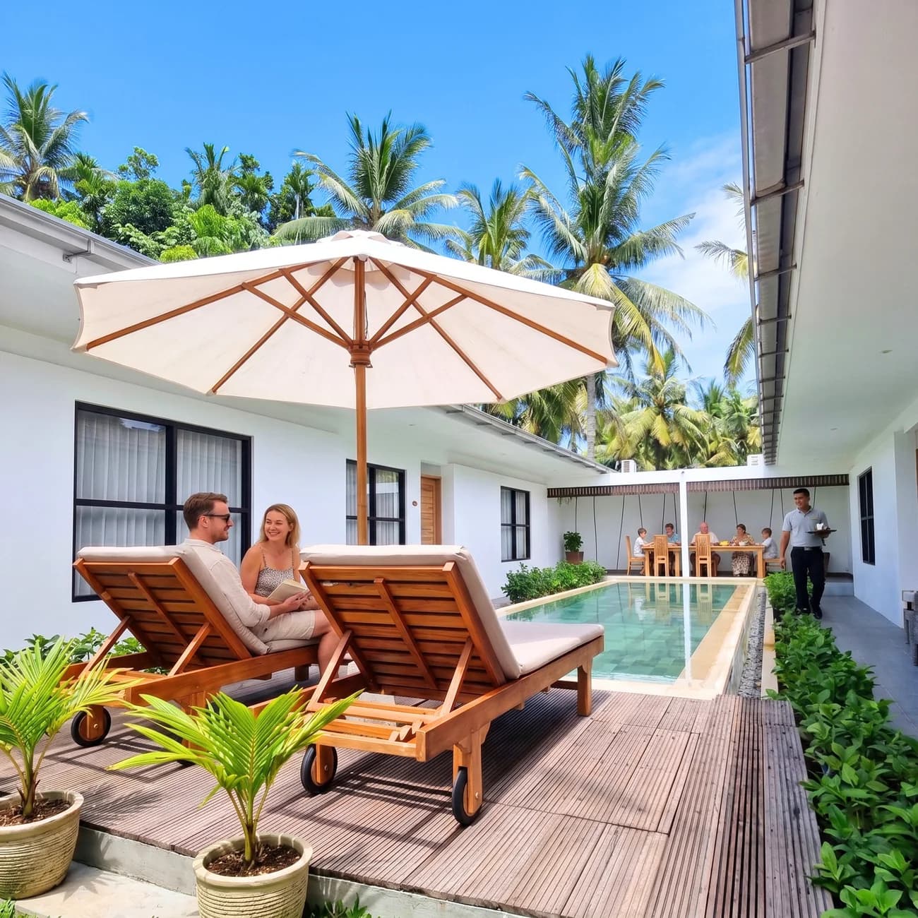 Swimming pool and villa terrace at Gili Khayangan